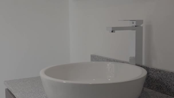 Luxury Apartment Washbasin Dynamic Elegant Lighting — Stock Video