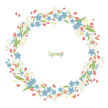 Bahar çiçek renkli çerçeve