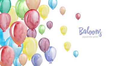 Beyaz arkaplanda izole edilmiş renkli balonlar