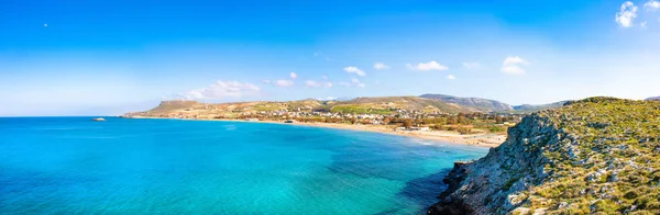 Řecké Svátky Nádherná Karterská Pláž Tyrkysovou Vodou Ostrov Kréty Pláž — Stock fotografie