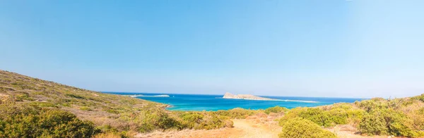 Beautiful Bay Turquoise Water Popular Tourist Beach Kolokitha Beach Peninsula — Stock Photo, Image