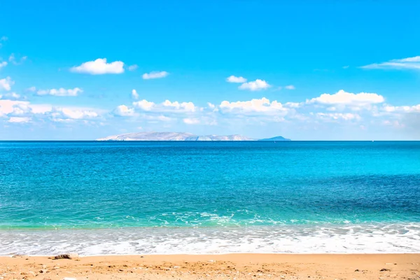 Beautiful Sandy Beach Soft Blue Sea Wave Background Dia Island — Stock Photo, Image