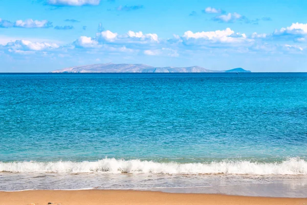 Beautiful Sandy Beach Soft Blue Sea Wave Background Dia Island — Stock Photo, Image