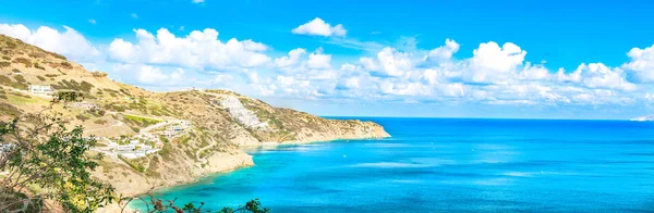 Krásná Panorama Tyrkysovým Mořem Pohled Pláž Theseus Ammoudi Kréta Řecko — Stock fotografie