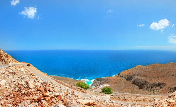 Seitan Limania Beach Crete Greece Travel Tourism Wide Panorama Background — Stock Photo, Image