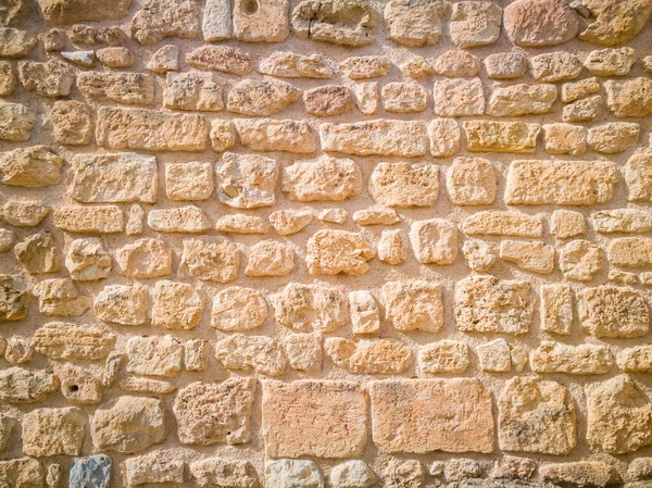 Mur Tekstury Starego Kamienia Ceglanego Miejskie Cegły Tła Żółty Zamek — Zdjęcie stockowe