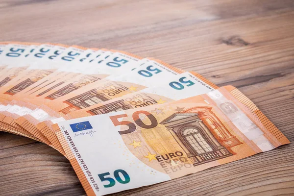 Billetes Euros Enfoque Selectivo Número Billete Dinero Euros Concepto Del — Foto de Stock