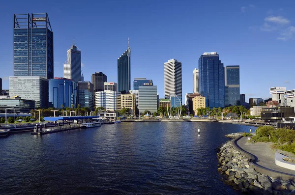 Perth Austrálie Listopadu 2017 Panorama Perthu Řece Swan Různými Budovami — Stock fotografie