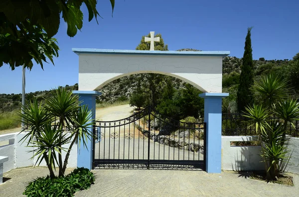Grecia Creta Puerta Una Capilla Lassithi — Foto de Stock