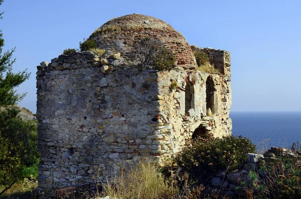 Grèce Ruine Mosquée Médiévale Kastro Vieille Métropole Île Skiathos — Photo