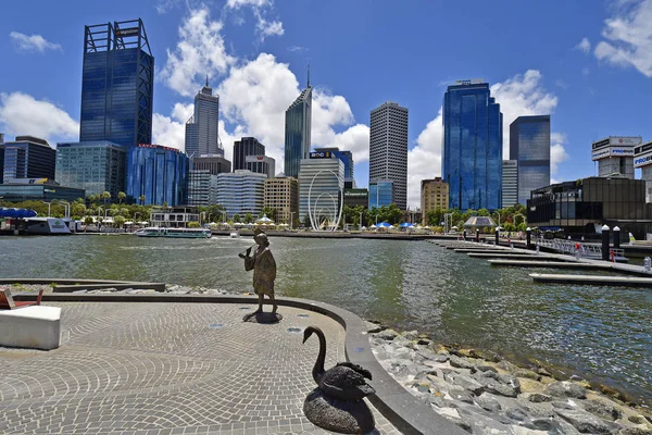 Perth Australia Novembre 2017 Skyline Perth Con Diversi Edifici Sculture — Foto Stock