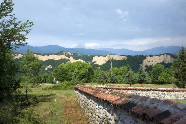 Bulgaria, landscape with sand pyramids and rock formations around Melnik