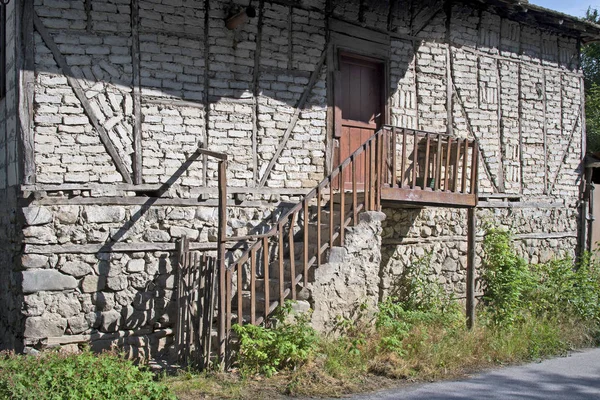 Bułgaria Melnik Stary Dom Budowany Jest Strukturę Muru Pruskiego — Zdjęcie stockowe