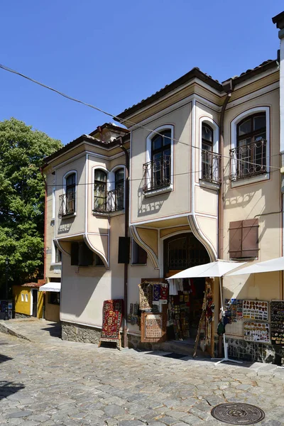 Plovdiv Bulgária Junho 2018 Edifício Estilo Tradicional Com Loja Souvenirs — Fotografia de Stock