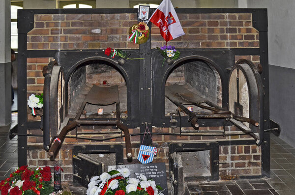 Mauthhausen, Austria - July 18, 2018: Incinerator in NS concentration camp Mauthausen, Holocaust memorial from WWII in Upper Austria