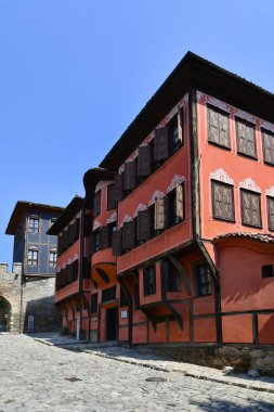 Plovdiv, Bulgaristan - 08 Haziran 2018: Sergi Müzesi Old Town bölgesinde geleneksel yapısı inşa aka Staria Grad, Avrupa kültür başkenti 2019 şehir oldu