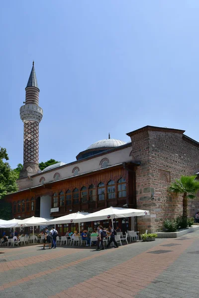 Plovdiv Bulgaria June 2018 Unidentified People Cafe Medieval Dzhuhamaya Mosque — Stock Photo, Image