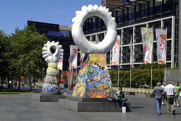 Melbourne Australien November 2006 Unbekannte Menschen Und Skulptur Benannt Nach — Stockfoto
