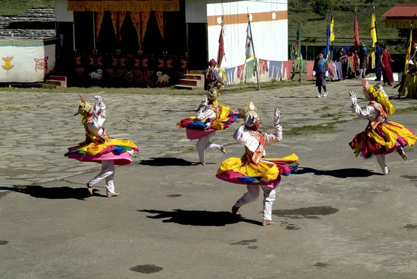 Haa Bhutan Septembember 2007 Kremasyon Gerekçesiyle Lordları Dans Dansçılar Maskesi — Stok fotoğraf