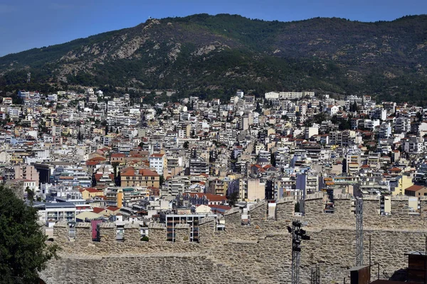 Grecia Kavala Vista Desde Fortaleza Medieval — Foto de Stock