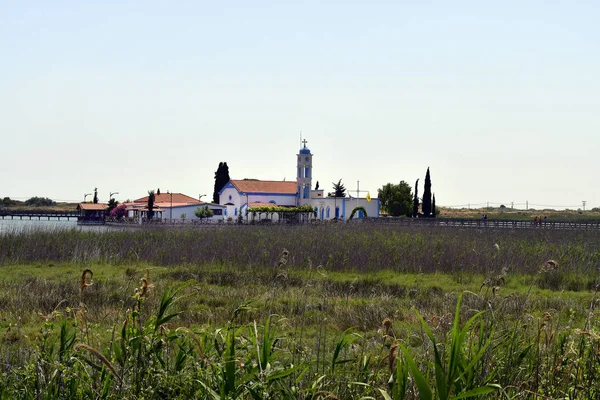 Grecia Porto Lagos Monasterio Agios Nicolaos Situado Una Pequeña Isla —  Fotos de Stock