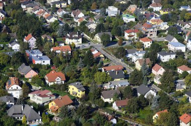 Avusturya, yerleşim Viyana Brigittenau İlçesi'nde havadan görünümü