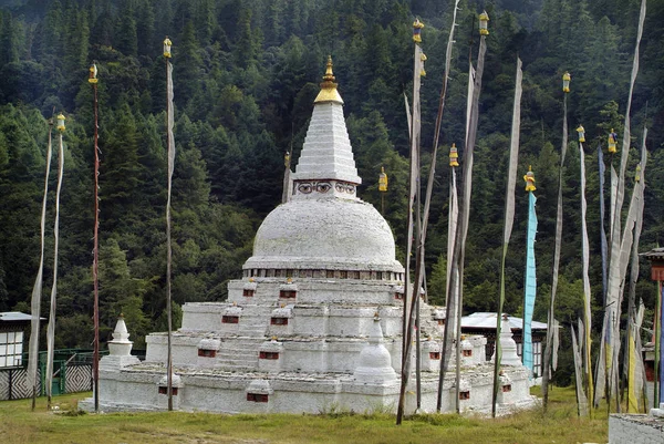 Bután Chendebji Chorten Construido Estilo Nepalí —  Fotos de Stock