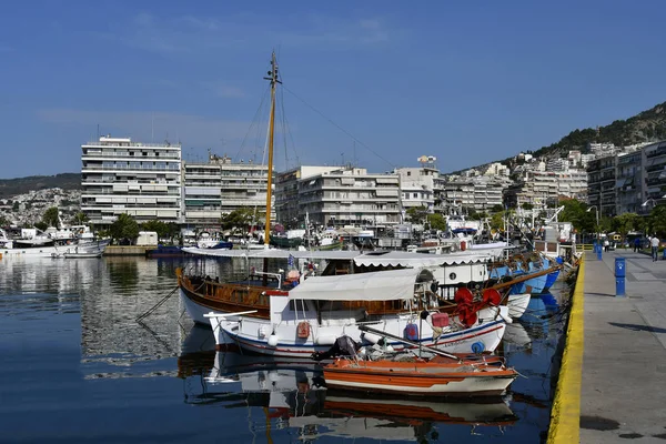 Καβάλα Ελλάδα Ιουνίου 2018 Αλιευτικών Πλοίων Και Βαρκών Μηχανοκίνητων Σκαφών — Φωτογραφία Αρχείου