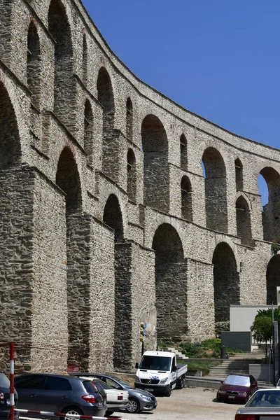 Kavala Griechenland Juni 2018 Mittelalterliches Aquädukt Kamares Der Stadt Ostmakedonien — Stockfoto