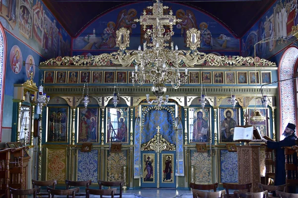 Porto Lagos Grecia Junio 2018 Dentro Iglesia Pública Del Monasterio —  Fotos de Stock