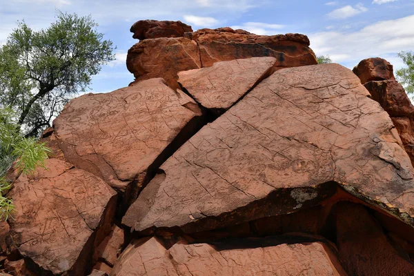 Australia Reserva Pública Conservación Ewaninga Área Con Grabados Prehistóricos Sitio —  Fotos de Stock