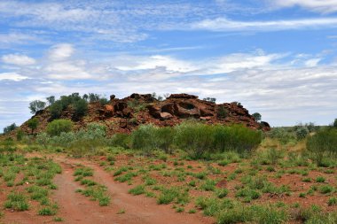 Avustralya, Nt, genel Ewaninga koruma rezerv, tarih öncesi gravür ve bitki örtüsü ören