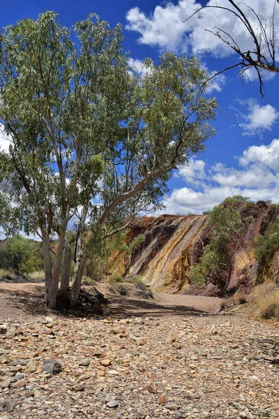 Austrálie Okrové Doly Západním Mcdonnell Oblast Národního Parku Okrové Využívány — Stock fotografie