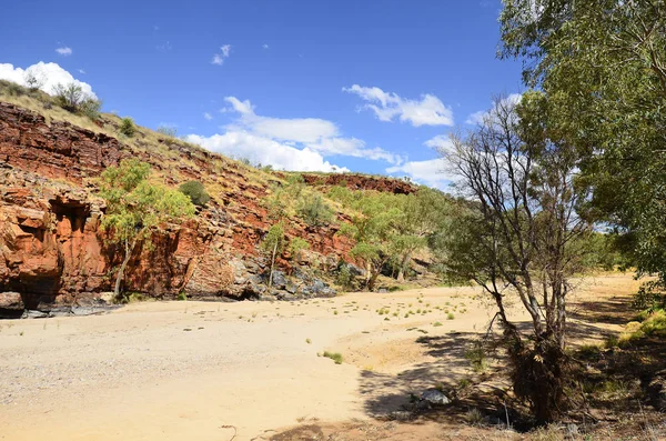 Australia, NT, dry riverbed in Ormiston Gorge in West McDonnell Range national park