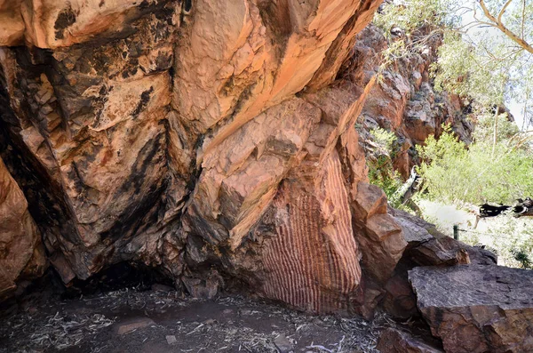 Australien Aboriginal Rock Art Jessie Gap East Mcdonnell Range Nationalpark Stockfoto