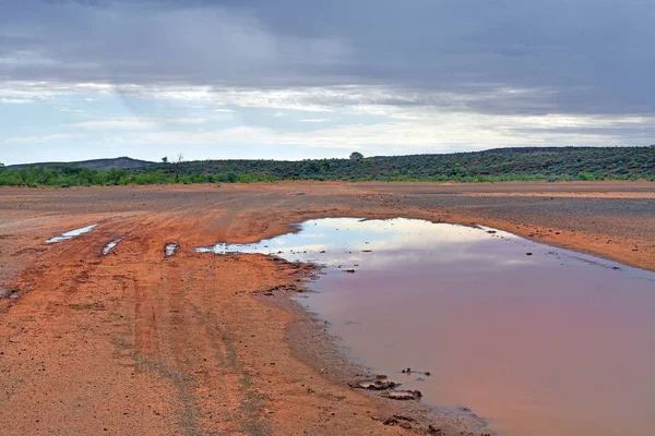 Avustralya Mühürsüz Yol Kötü Hava Koşullarında Avustralyalılar Outback — Stok fotoğraf