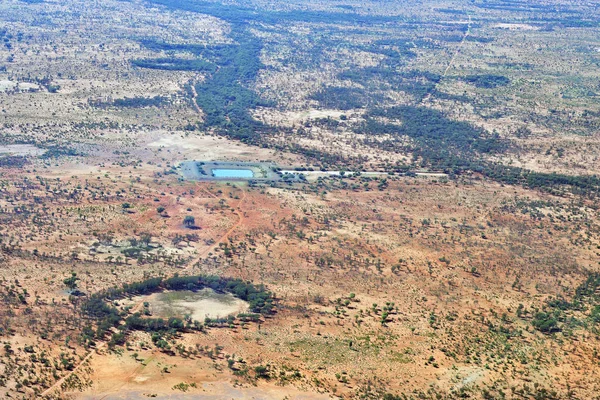 Australien Luftaufnahme Über Outback Landschaft Rund Alice Quellen Wasserreservoir Von — Stockfoto