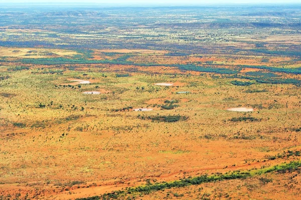 Australië Luchtfoto Van Waterpoelen Klei Pannen Simpsonwoestijn — Stockfoto