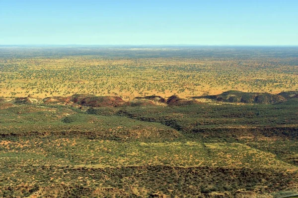 Australien Luftaufnahme Von Der Trockenen Landschaft Südlich Der Alice Quellen — Stockfoto