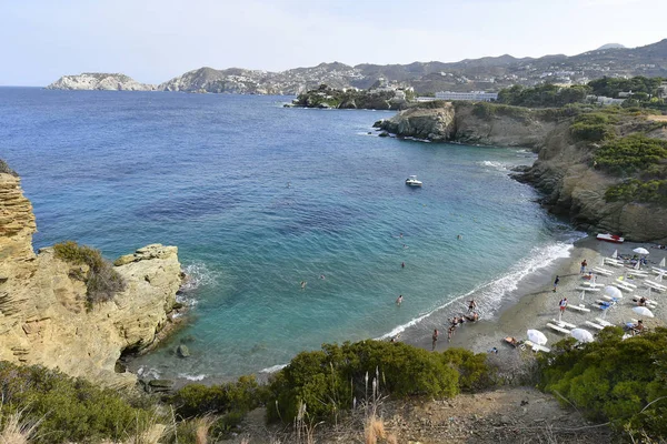 Agia Pelagia Grecia Octubre 2018 Personas Identificadas Playa Psaromoura Isla —  Fotos de Stock