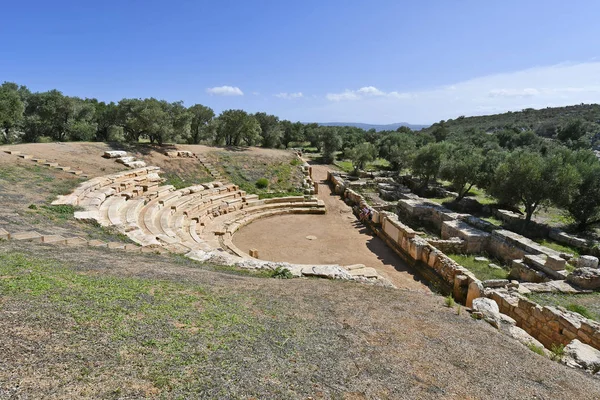 Chania Yunanistan Ekim 2018 Tanımlanamayan Turistlere Amfitiyatro Aptera Girit Minoan — Stok fotoğraf