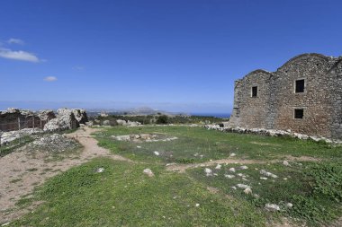 Yunanistan, Roma sarnıç ve Ortaçağ Manastırı St John teolog Aptera, Girit Adası antik Minoan arkeolojik site içinde