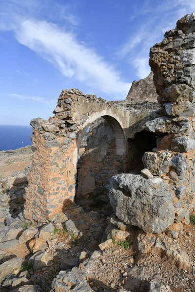 Griechenland Betoninsel Ruine Einer Kapelle Der Bärenhöhle Auf Der Halbinsel — Stockfoto