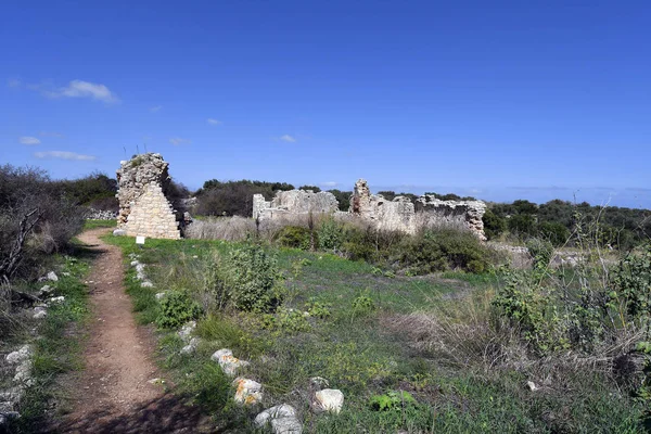 Grecja Starożytnych Rzymskich Murów Archeologicznego Ruiny Minojskie Aptera Kreta — Zdjęcie stockowe