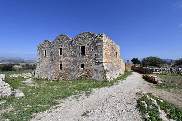 Grecja Średniowiecznego Klasztoru Jana Teologa Starożytnych Archeologicznego Aptera Krecie — Zdjęcie stockowe