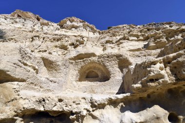 Yunanistan, Girit Adası, antik mezarları Matala Hill'de üstünde