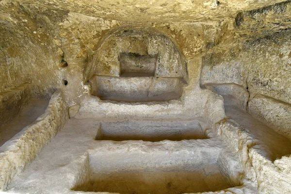 Grecia Isola Creta Antica Tomba Sulla Collina Matala — Foto Stock