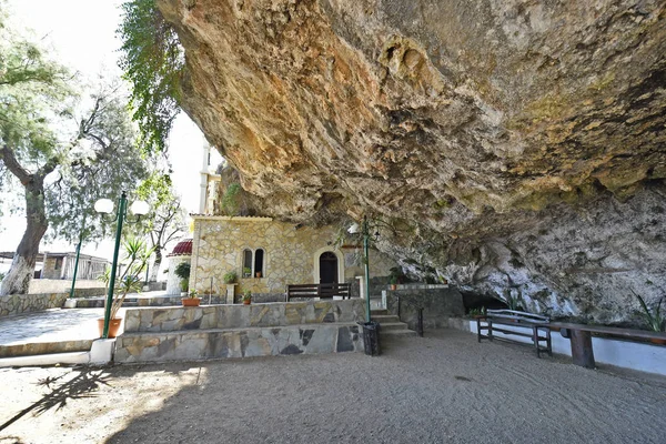 Görögország Nyilvános Barlang Templom Szent Agios Ioannis Aka Barlang Szent — Stock Fotó