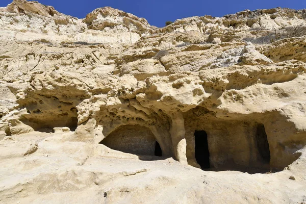 Yunanistan Girit Adası Antik Mezarları Matala Hill Üstünde — Stok fotoğraf