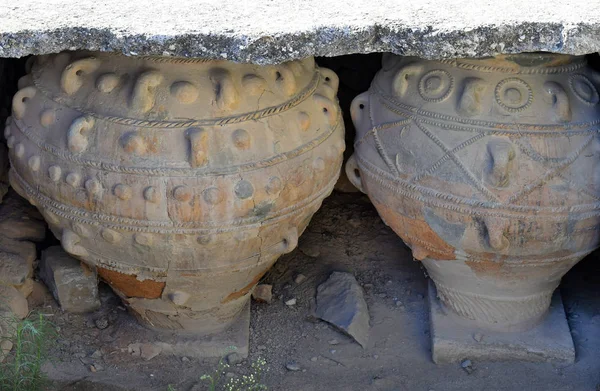 Griechenland Betoninsel Antike Amphore Phaistos Aka Festos Eine Archäologische Stätte — Stockfoto